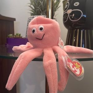 NWT Ty Beanie Babies Baby Inky Octopus Squid Plush Vintage Collectible